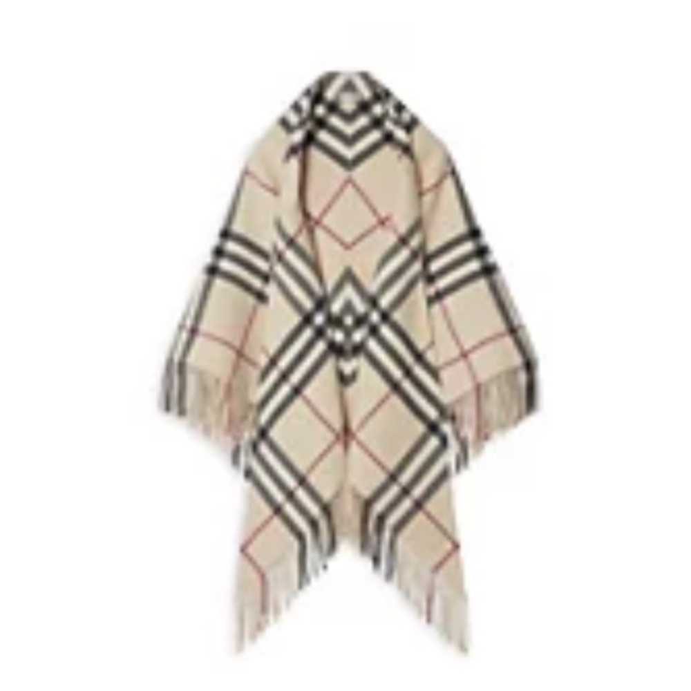 Burberry Check Print Wool Wrap NWT
